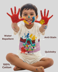 Mess-Proof Natural Cotton Unisex Baby & Kids Co-Ord Set (0–5 Years)
