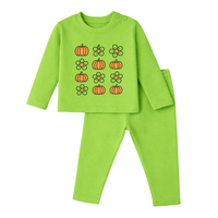 Pumkin flowers Cozy Cotton Wear for Babies & Kids  | Unisex | Green | Doodledry