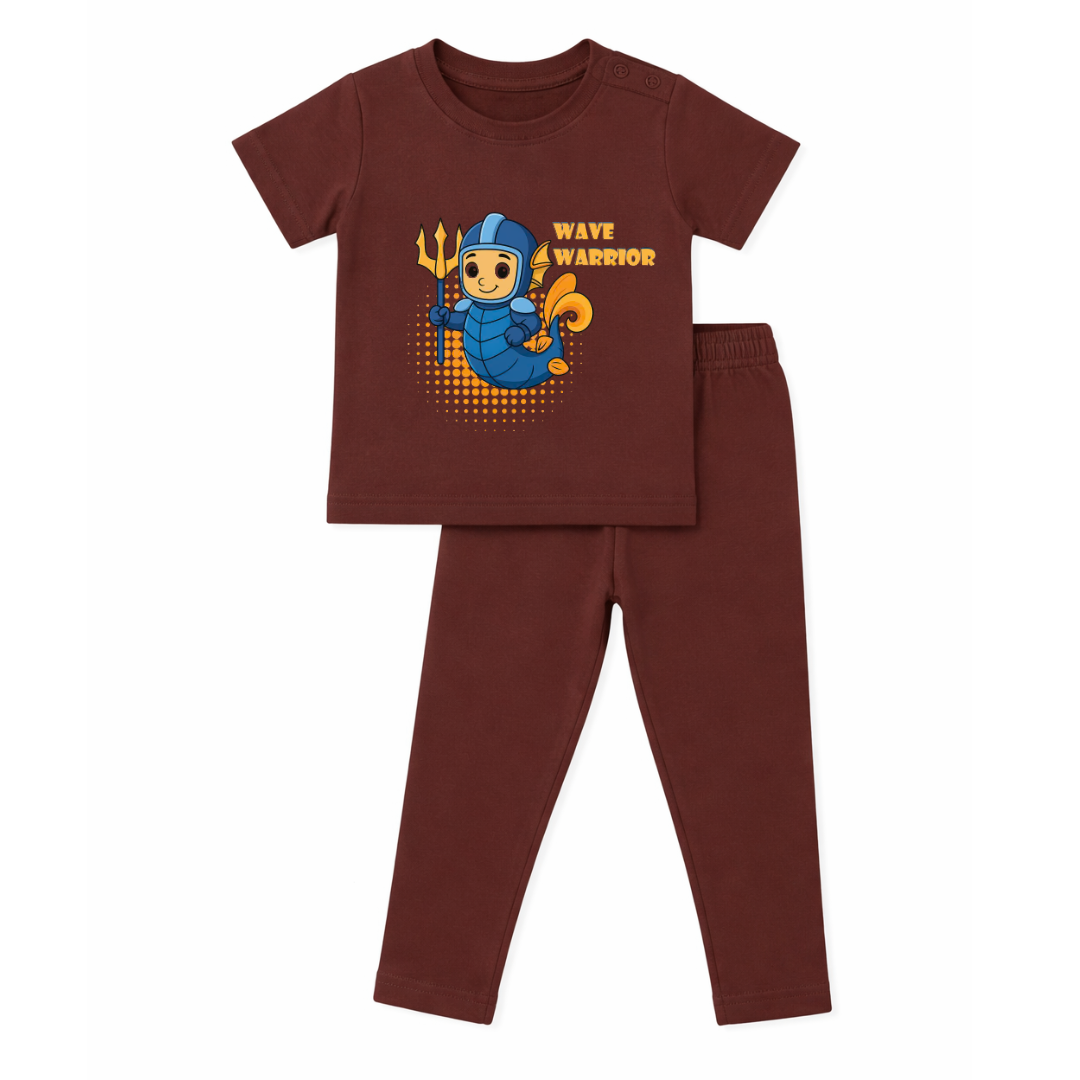 MESS-FREE CO-ORD SET | NATURAL COTTON | WAVE WARRIOR