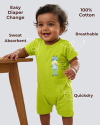 Easy Diaper Change Natural Cotton Unisex Rompers For Babies