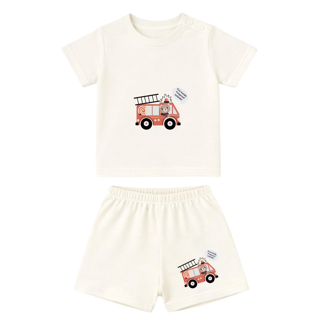 Soft & Comfortable Natural Cotton Unisex Baby & Kids Co-Ord Set (0–5 Years)