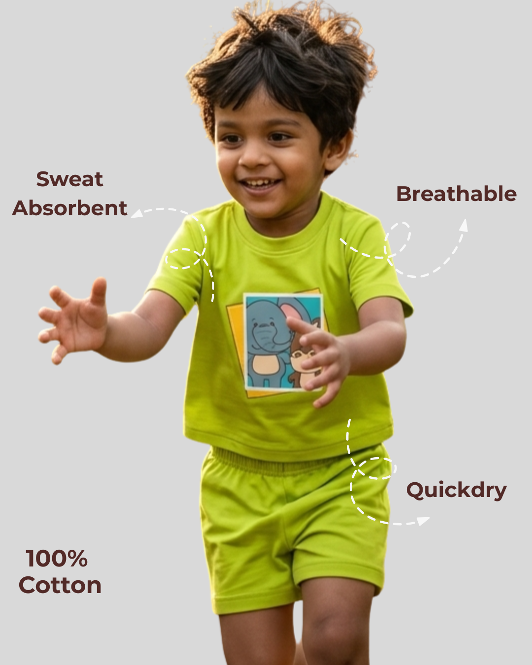 Flexible Fit Natural Cotton Unisex Baby & Kids Co-Ord Set (0–5 Years)