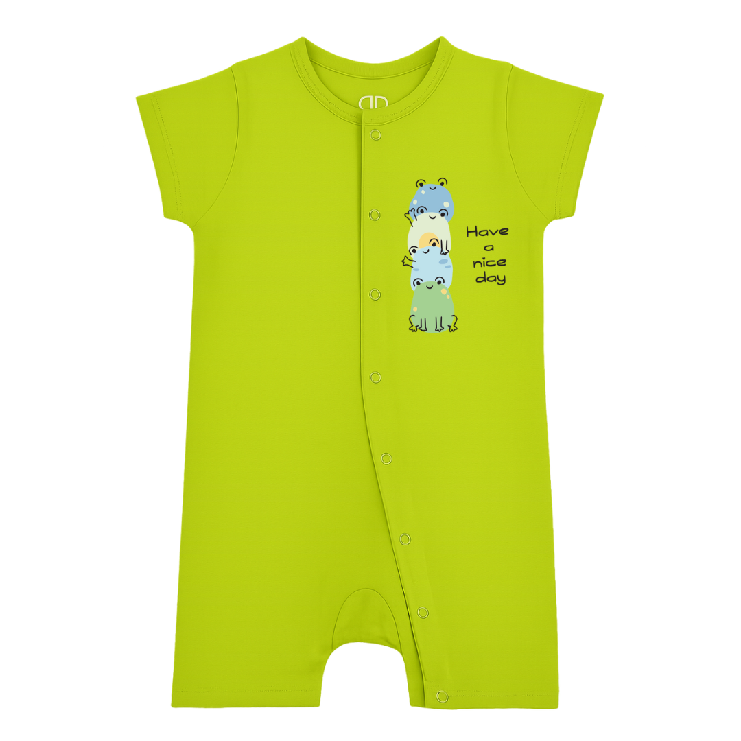 cute frog family soft and comfortable rompers for infants and newborn | easy diaper change | ideal for sleep or play | unisex | doodledry