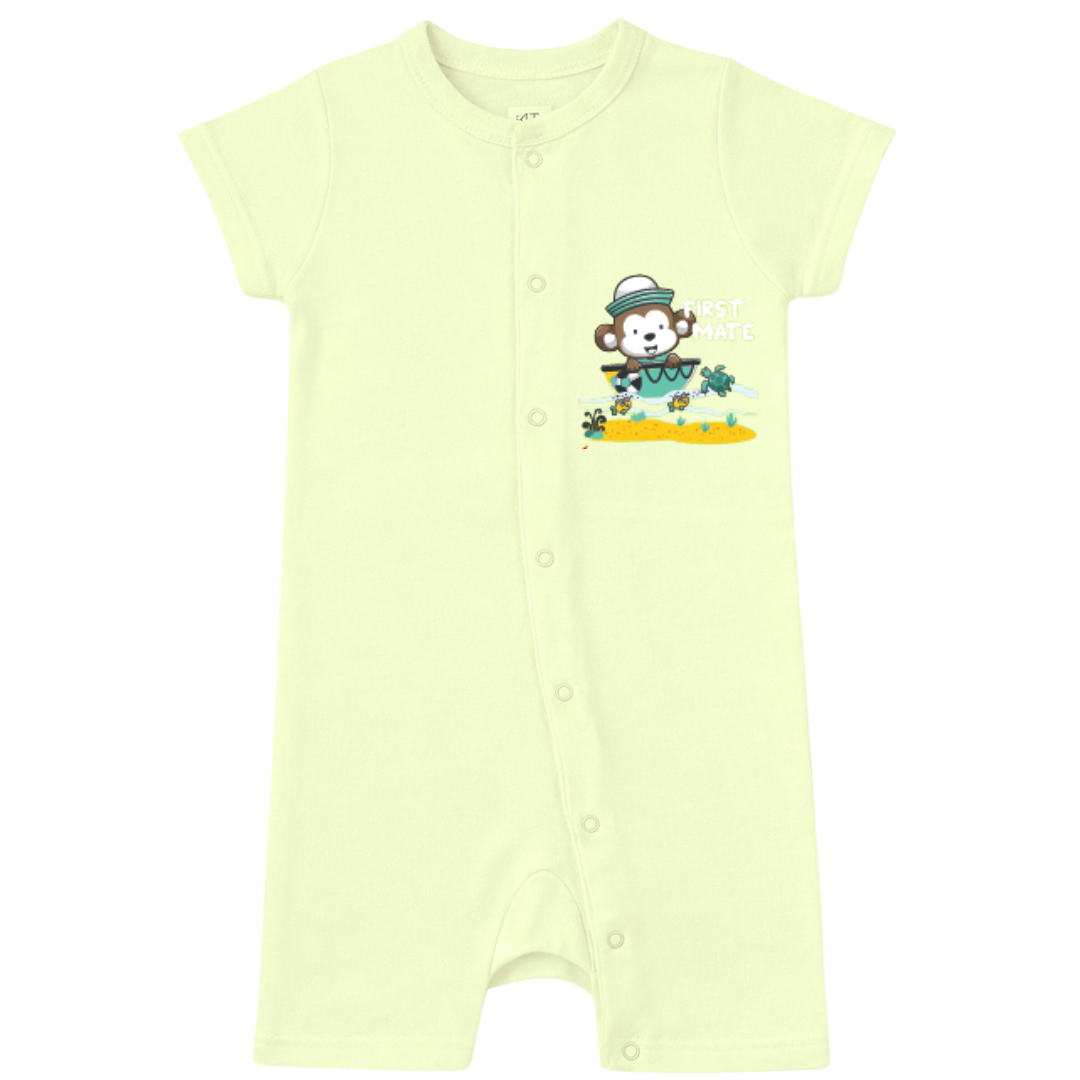 cute sailor monkey soft and comfortable rompers for infants and newborn | easy diaper change | ideal for sleep or play | unisex | doodledry