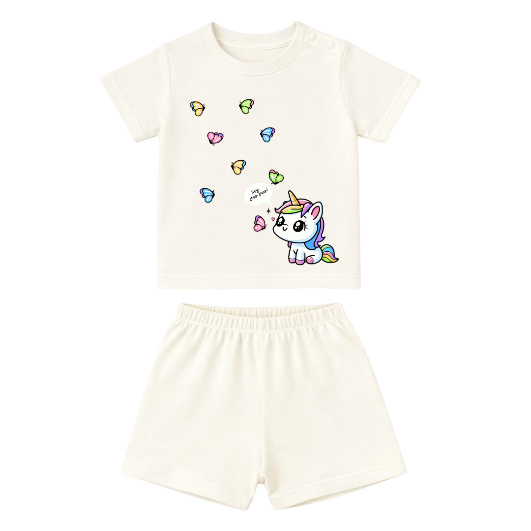 Spill-Proof Natural Cotton Unisex Baby & Kids Co-Ord Set (0–5 Years)