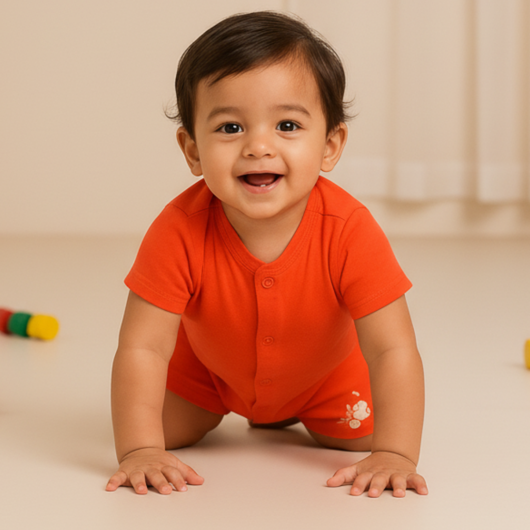 Red Romper butterfly print