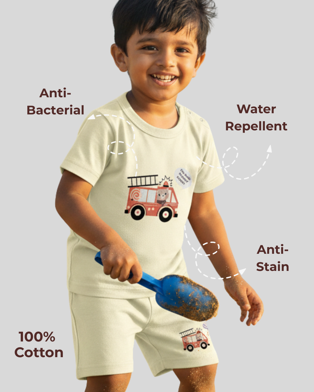 Soft & Comfortable Natural Cotton Unisex Baby & Kids Co-Ord Set (0–5 Years)