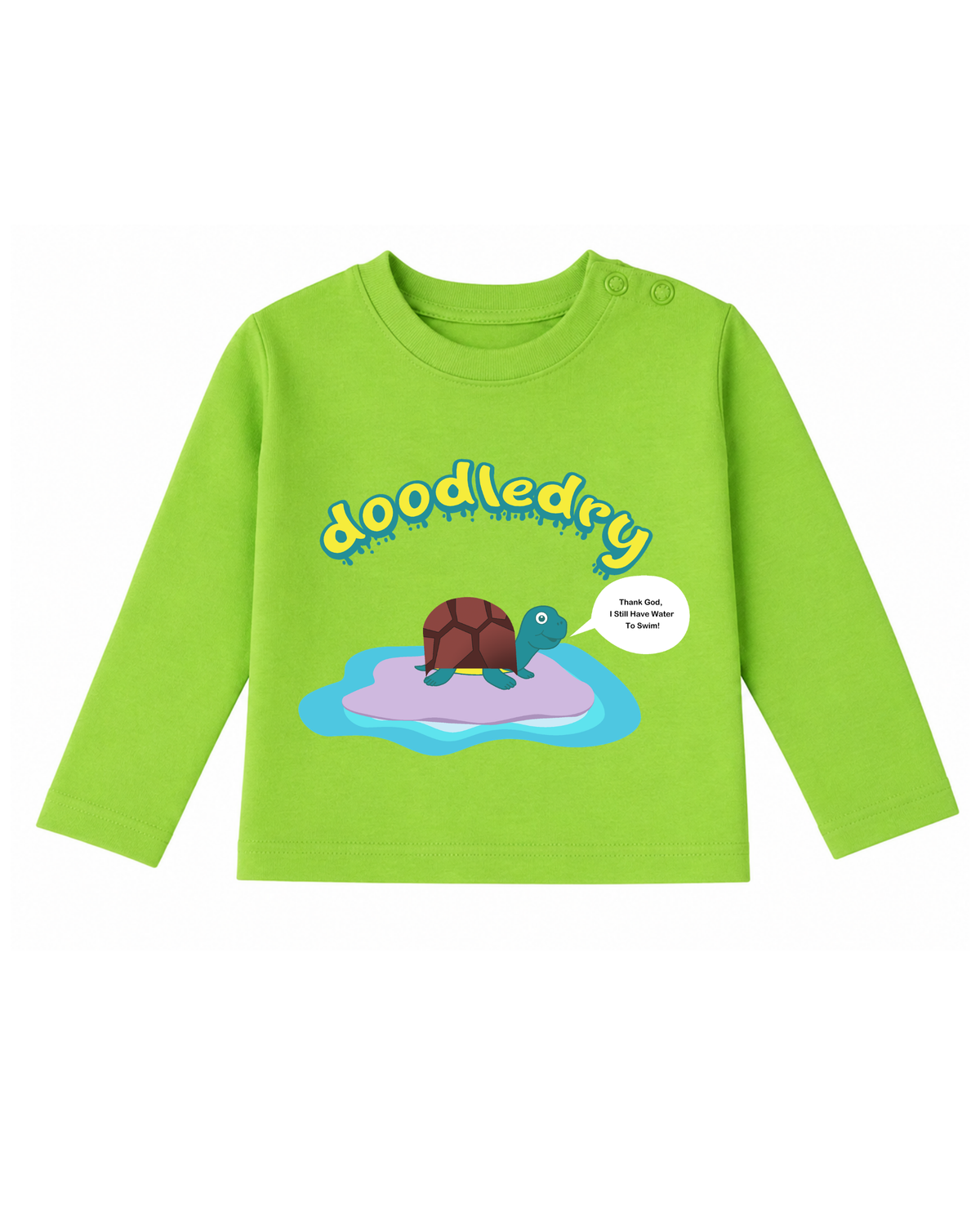 Spill‑Proof Puddle Turtle Unisex Co‑Ord Set – Pure Cotton (0–5Y)