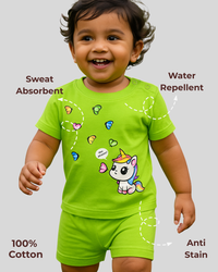 Spill-Proof Natural Cotton Unisex Baby & Kids Co-Ord Set (0–5 Years)