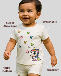 Spill-Proof Natural Cotton Unisex Baby & Kids Co-Ord Set (0–5 Years)