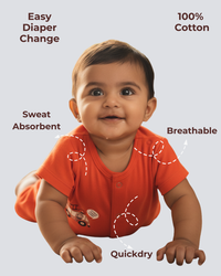 Mess-Proof Natural Cotton Unisex Rompers for Babies