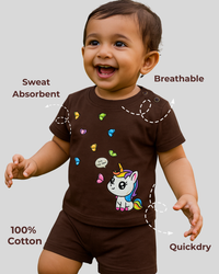 Spill-Proof Natural Cotton Unisex Baby & Kids Co-Ord Set (0–5 Years)