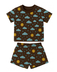 cloud drift t-shirt & shorts – smart, spill-proof baby outfit by doodledry