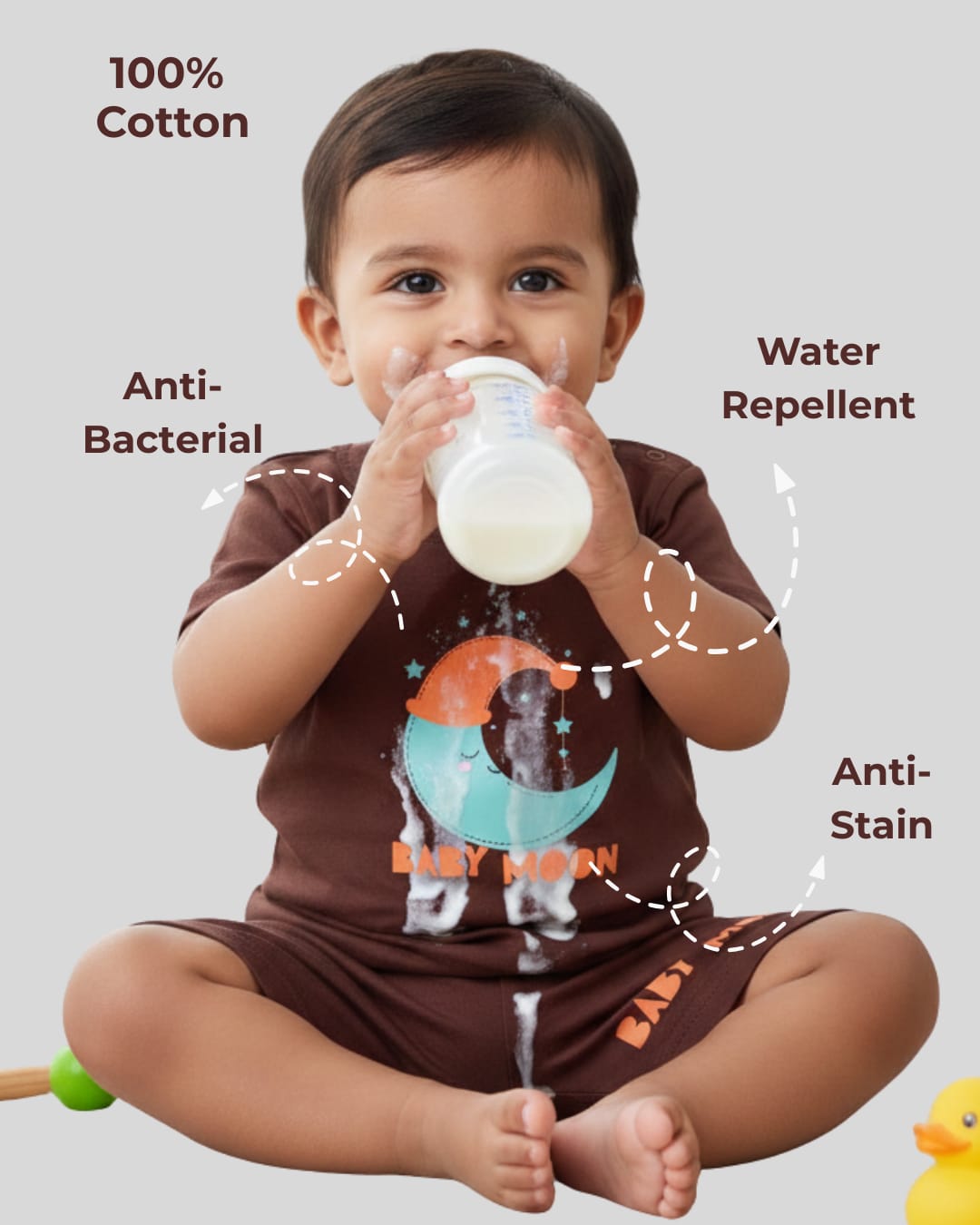 Worry-Free Natural Cotton Unisex Baby & Kids Co-Ord Set (0–5 Years)