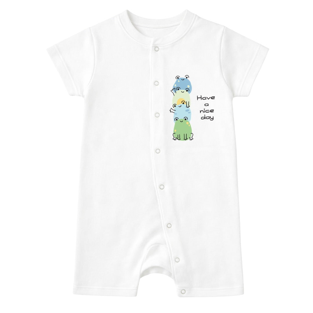 Easy Diaper Change Natural Cotton Unisex Rompers For Babies