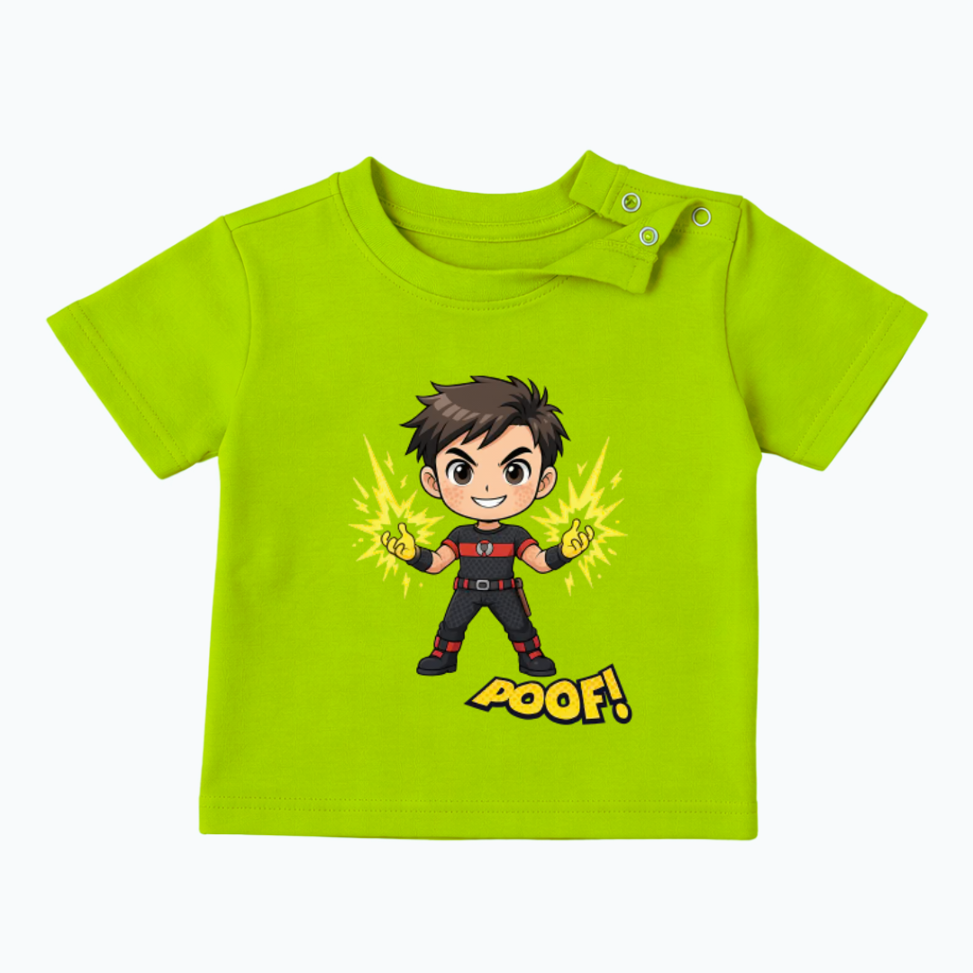 Worry-free Fashion Tee | Quick-Dry Stain-Resistant | Superboy Print | Green | 3-5Y
