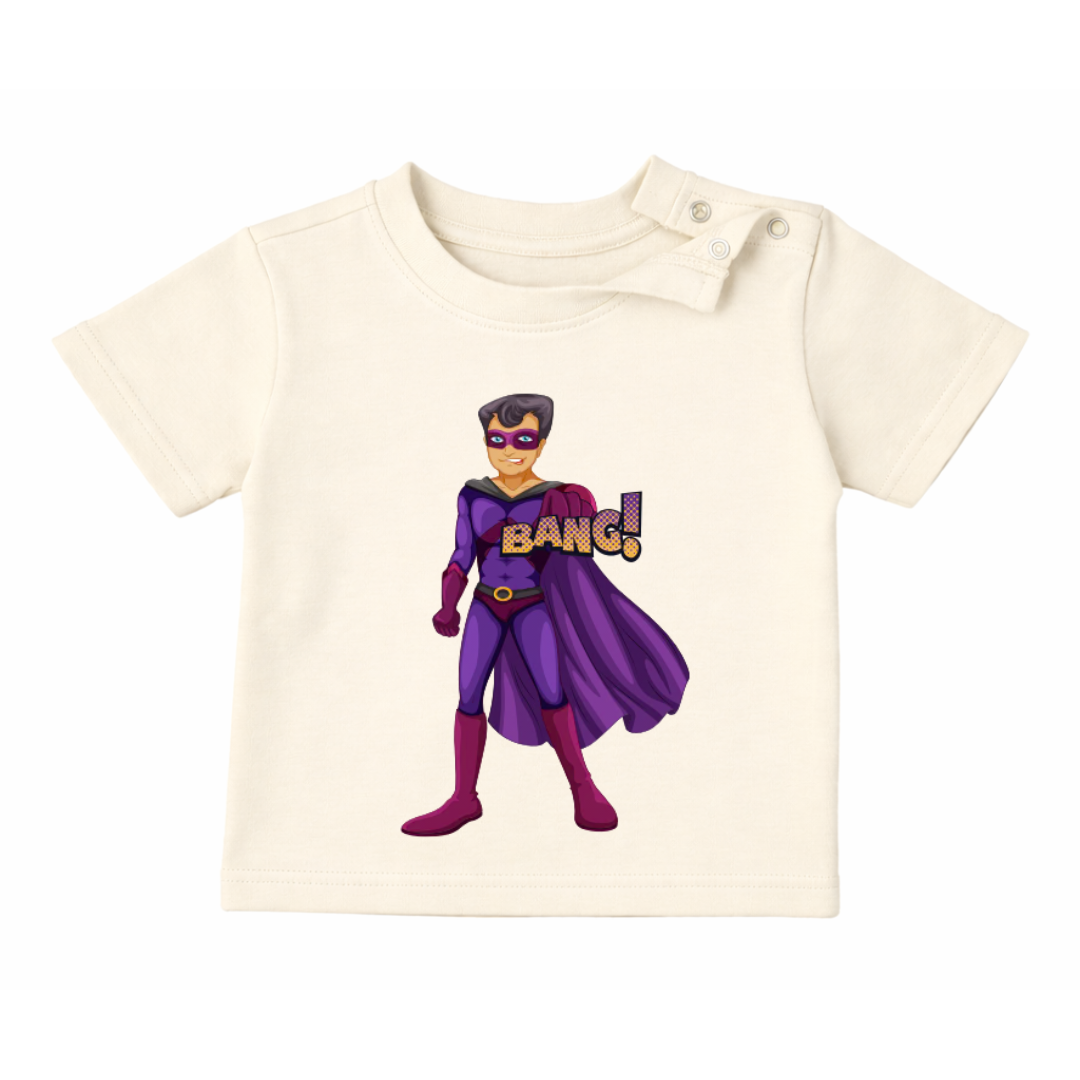 Fashionable Superboy Tee | Mess-Proof Spill-Proof | Flexible Fit Ultra-Soft | White | 3-5Y
