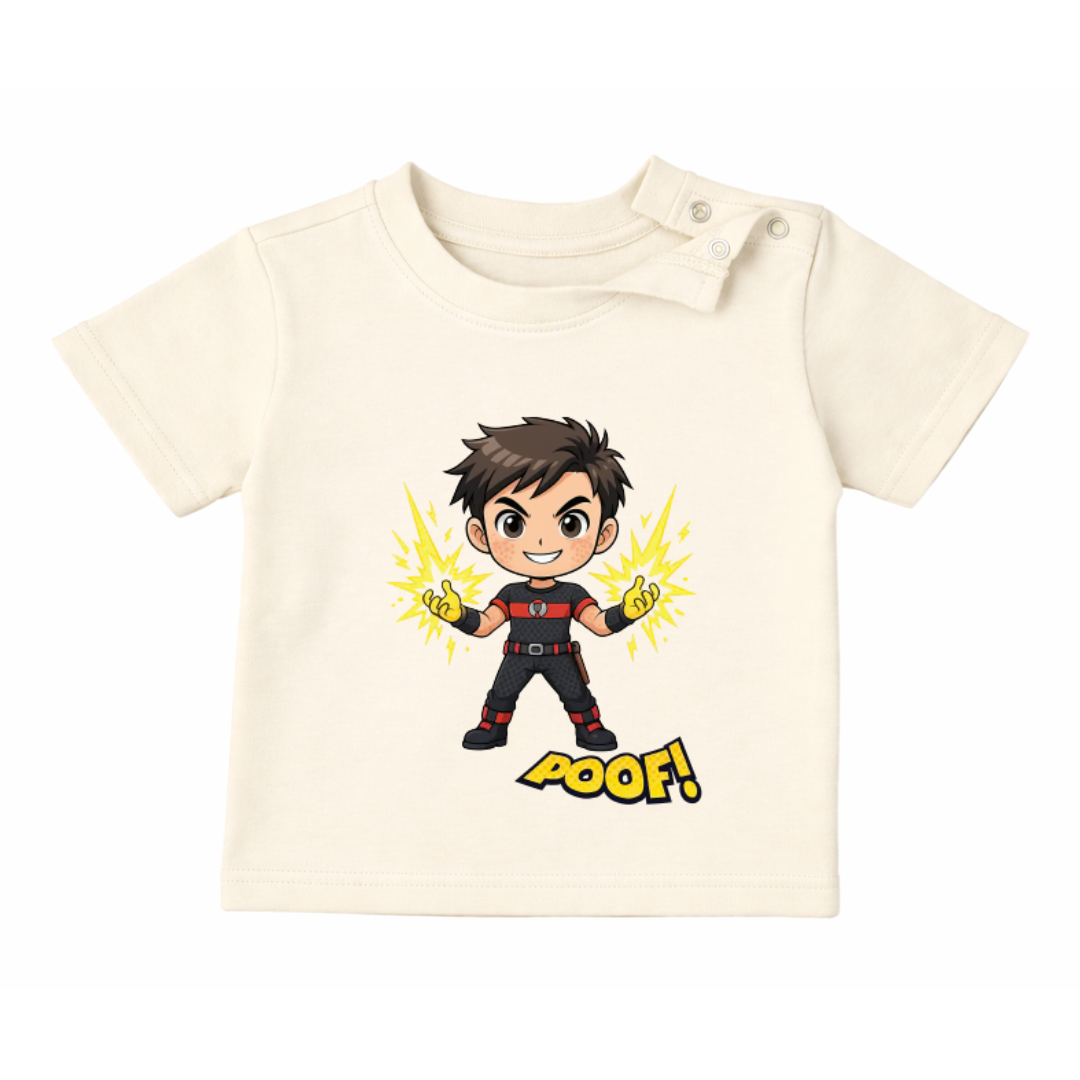 Worry-free Fashion Tee | Quick-Dry Stain-Resistant | Superboy Print | White | 3-5Y