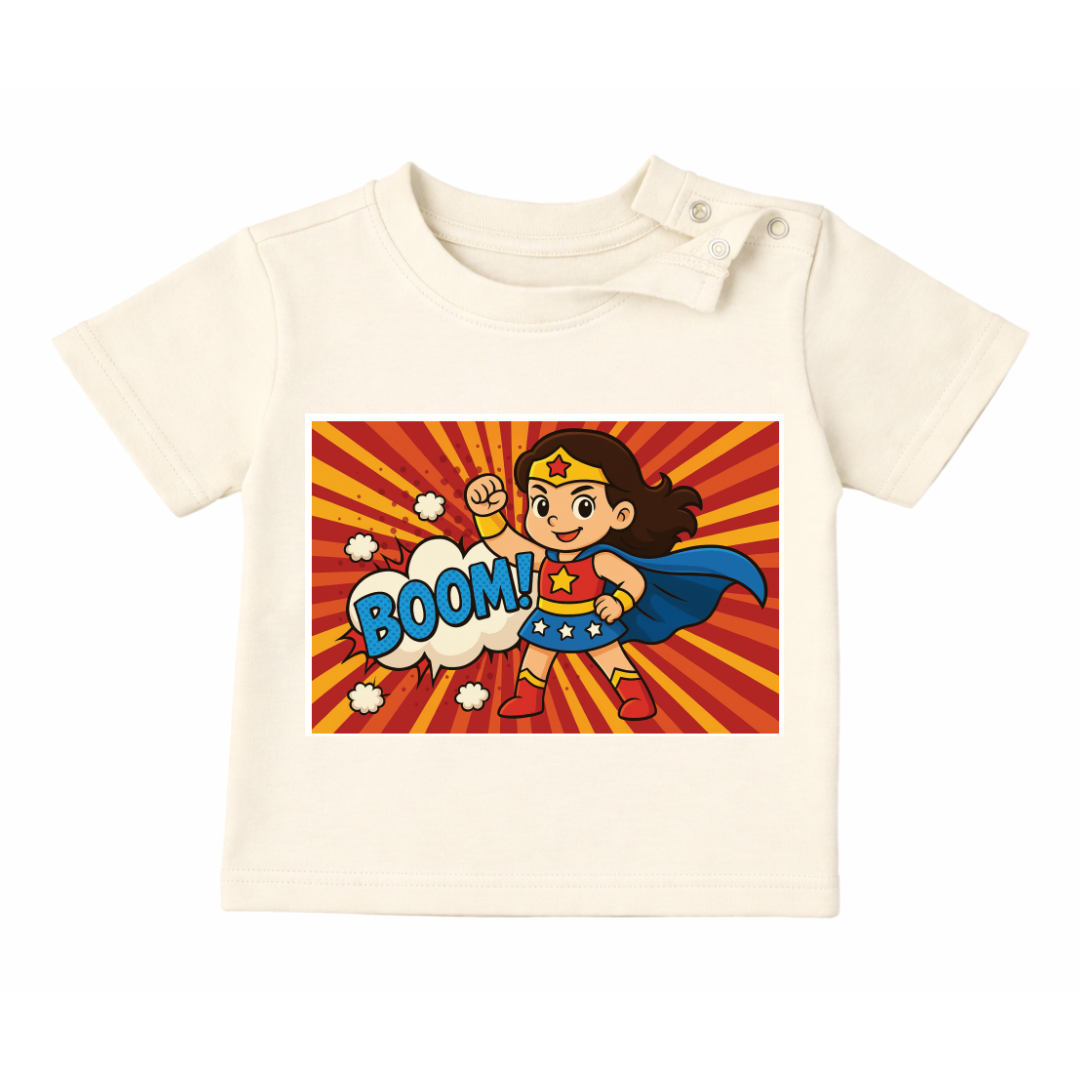 Stylish Supergirl Tee | Spill-Proof Mess-Proof | White | Fashion Collection | 3-5Y
